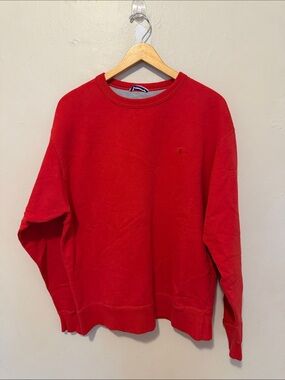 Champion Red Crewneck Pullover with Subtle Logo